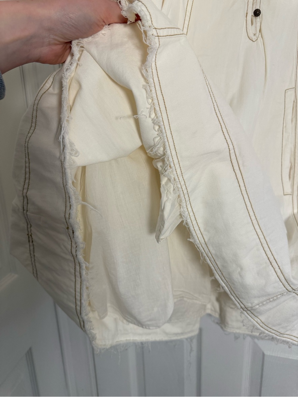 Pilcro V-Neck Ruffle Linen Mini Dress - Picture 9 of 12